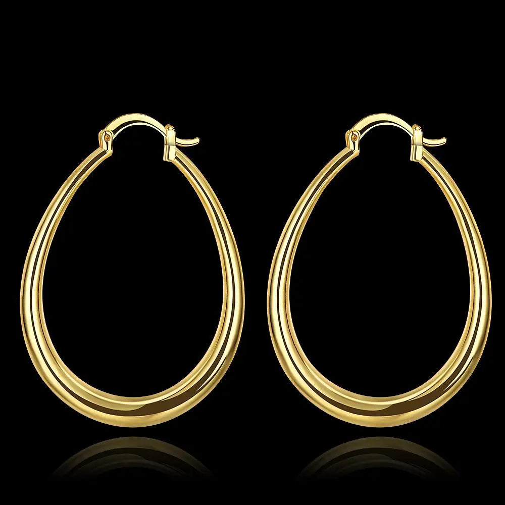 Elegant 18K Gold-Plated 44MM Hoop Earrings | 925 Sterling Silver | High-Quality Fashion Jewelry for Women | Perfect for Parties & Christmas Gifts