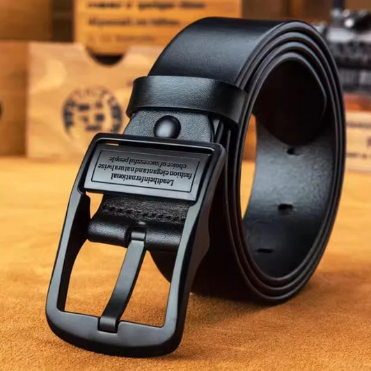 Luxury Men's Designer PU Leather Belt – High-Quality Metal Pin Buckle, Stylish Waist Strap for Jeans, Plus Size Available"