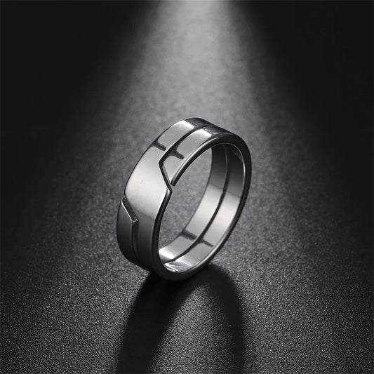 Minimalist Stainless Steel Couple Rings | Stylish Finger Jewelry for Men & Women | Perfect for Engagement, Anniversary & Party Gifts