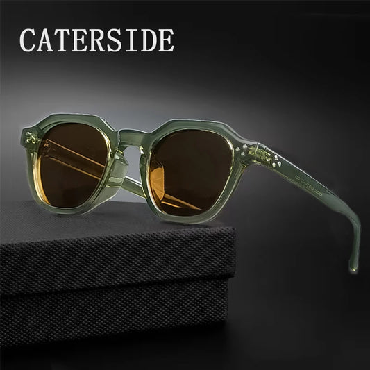 CATERSIDE Men’s Retro Polarized Sunglasses – Ultralight TR90 Frame, Stylish Outdoor Eyewear for Travel & Adventure