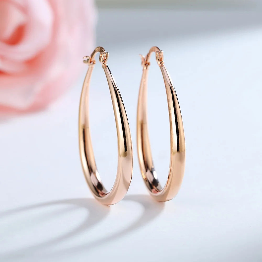 Elegant 18K Gold-Plated 44MM Hoop Earrings | 925 Sterling Silver | High-Quality Fashion Jewelry for Women | Perfect for Parties & Christmas Gifts