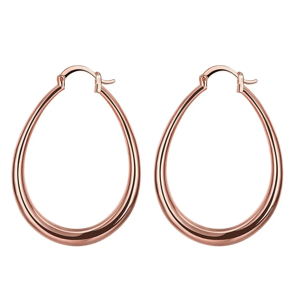 Elegant 18K Gold-Plated 44MM Hoop Earrings | 925 Sterling Silver | High-Quality Fashion Jewelry for Women | Perfect for Parties & Christmas Gifts